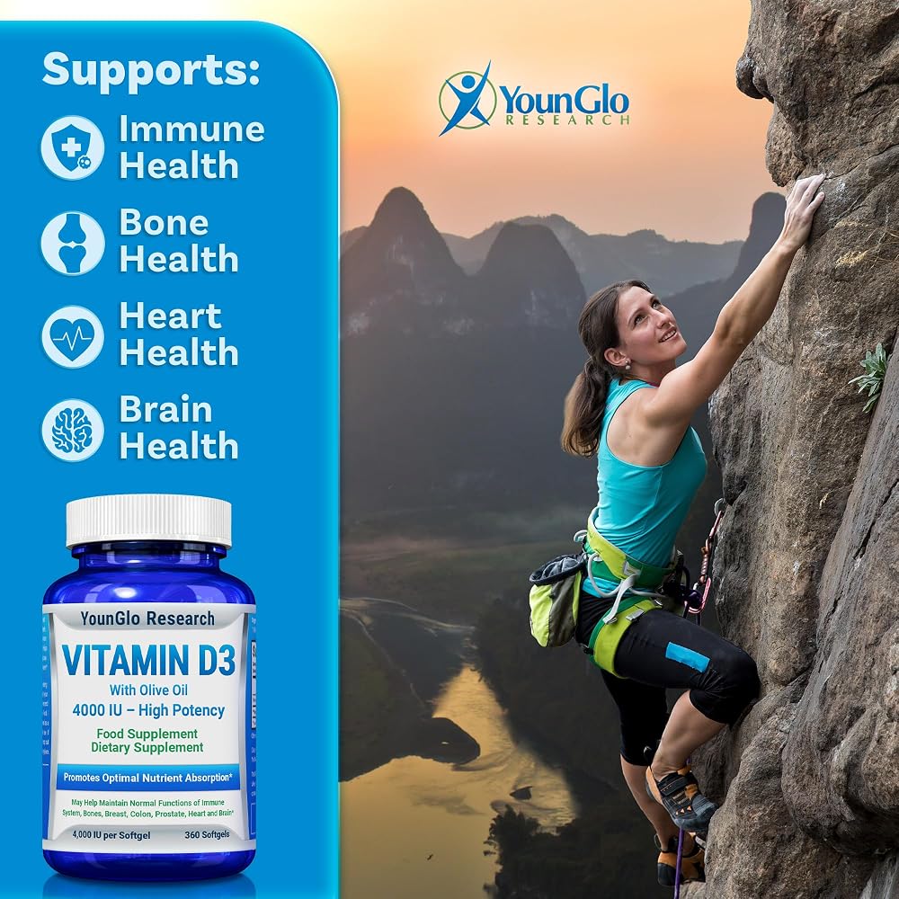 YounGlo Research Vitamin D3 4000 IU - 360 Softgels - image 4