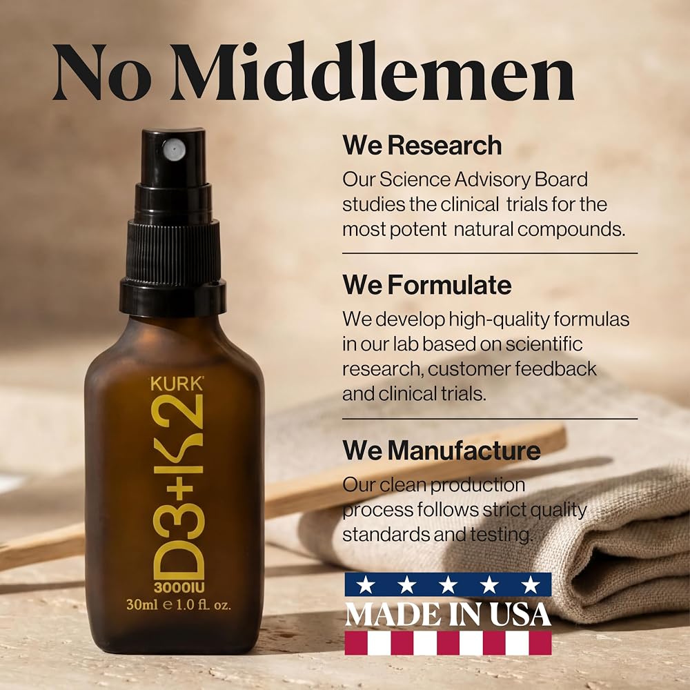 Kurk Vegan Vitamin D3 K2 Spray for Everyday Wellness - 1 Fl Oz - image 8
