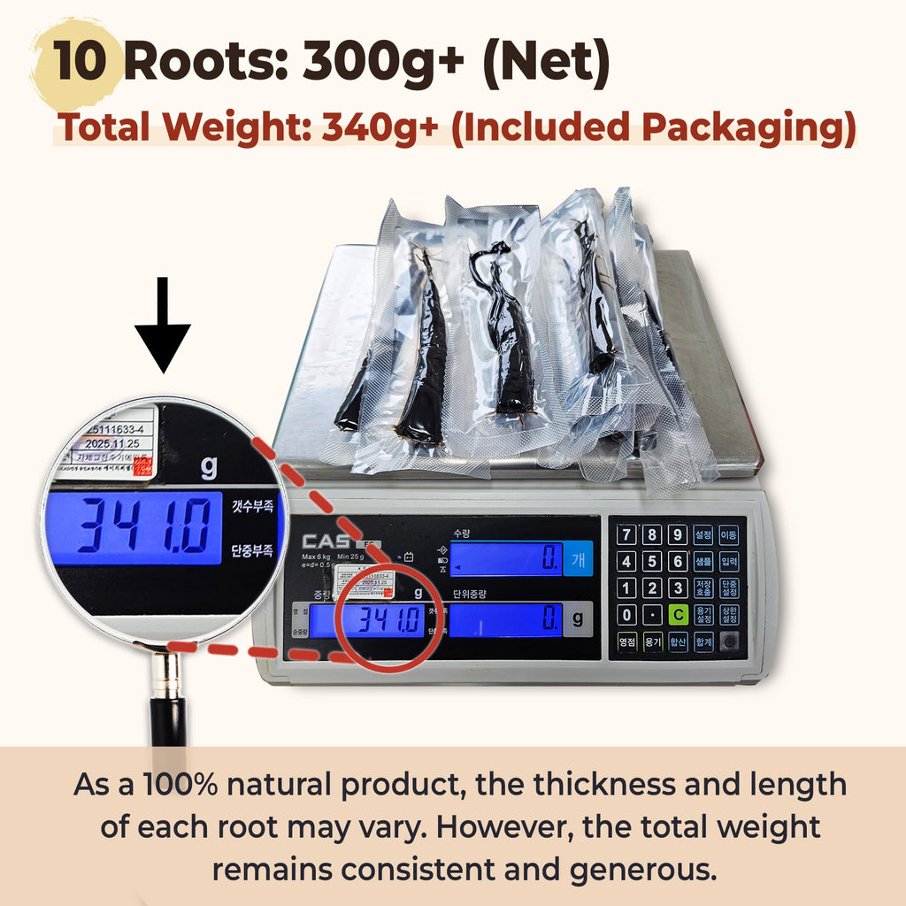 GeumHeuk Korean Black Ginseng Whole Root - 300g (10 Packs) - image 5