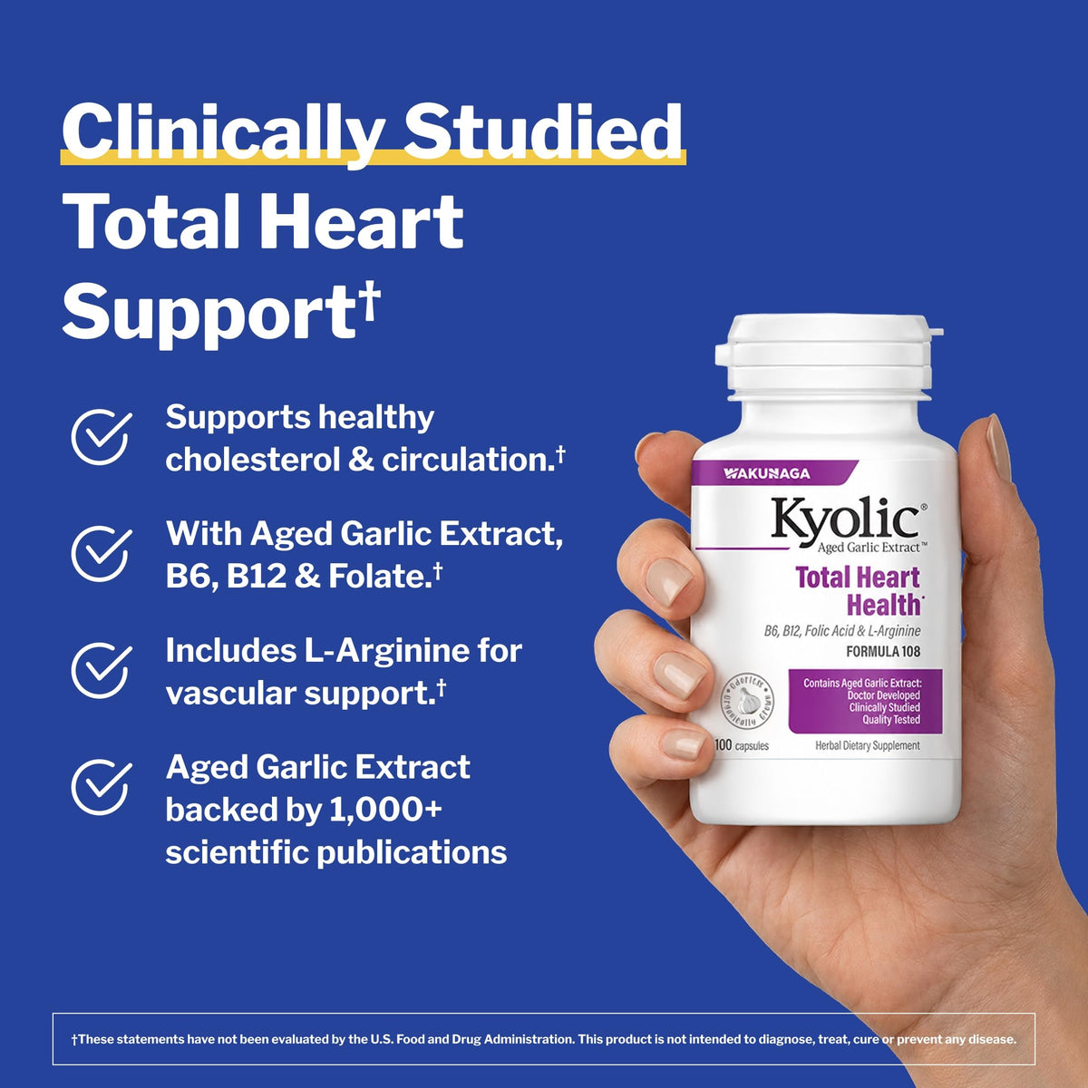 Kyolic Aged Garlic Extract Total Heart Health Formula 108 - 100 Capsules - image 2
