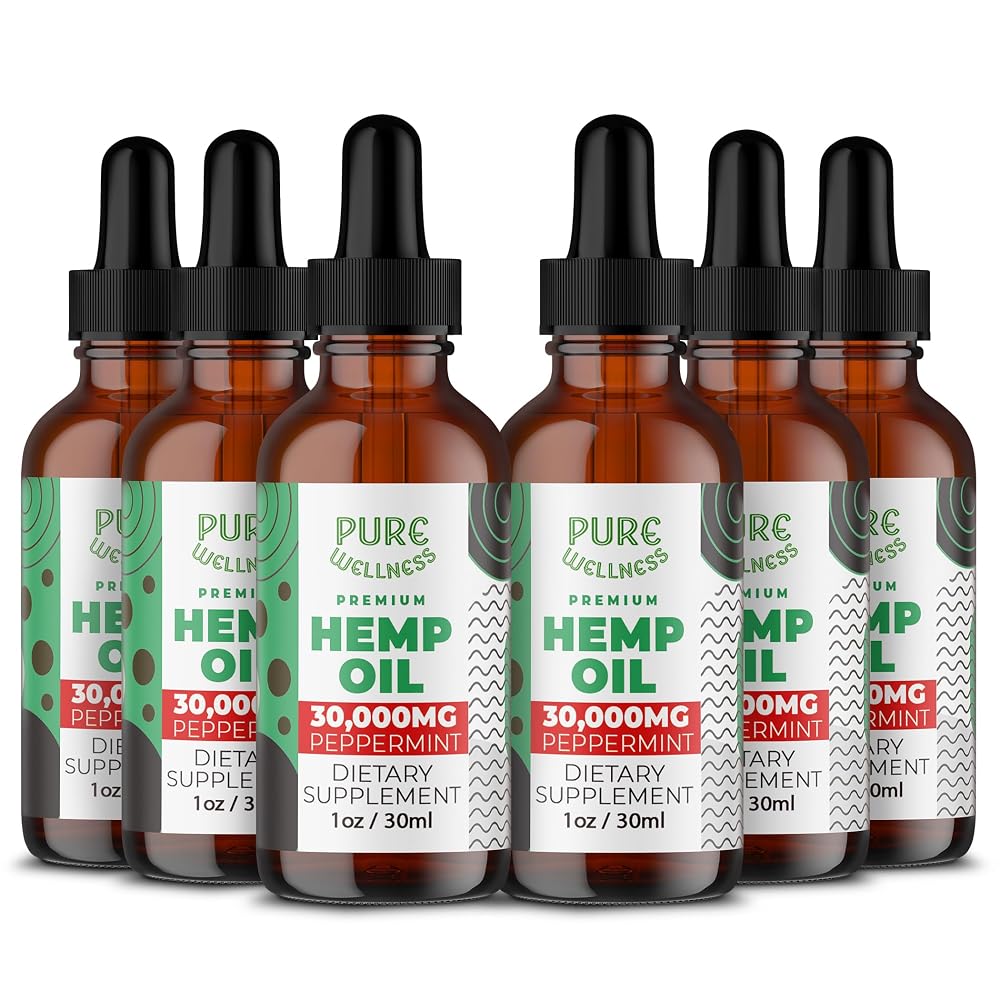 Pure Wellness Hemp Seed Oil Drops Peppermint Flavor for Improved - image 3