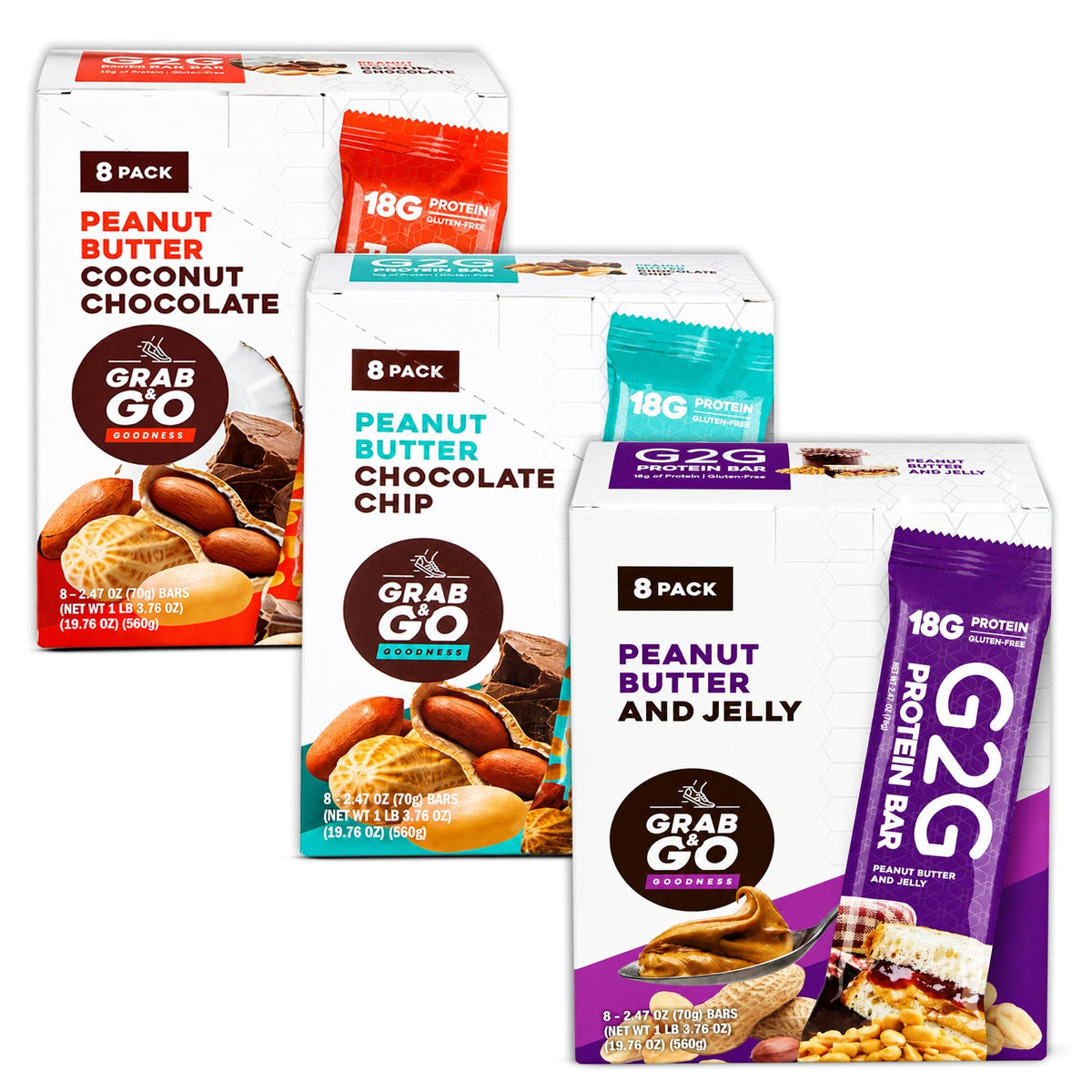 G2G Protein Bar 3 Pack - 24 Count