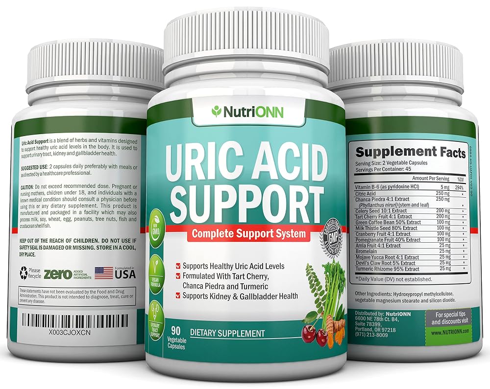 NutriONN Uric Acid Flush Herbal Supplement - 90 Capsules - image 6