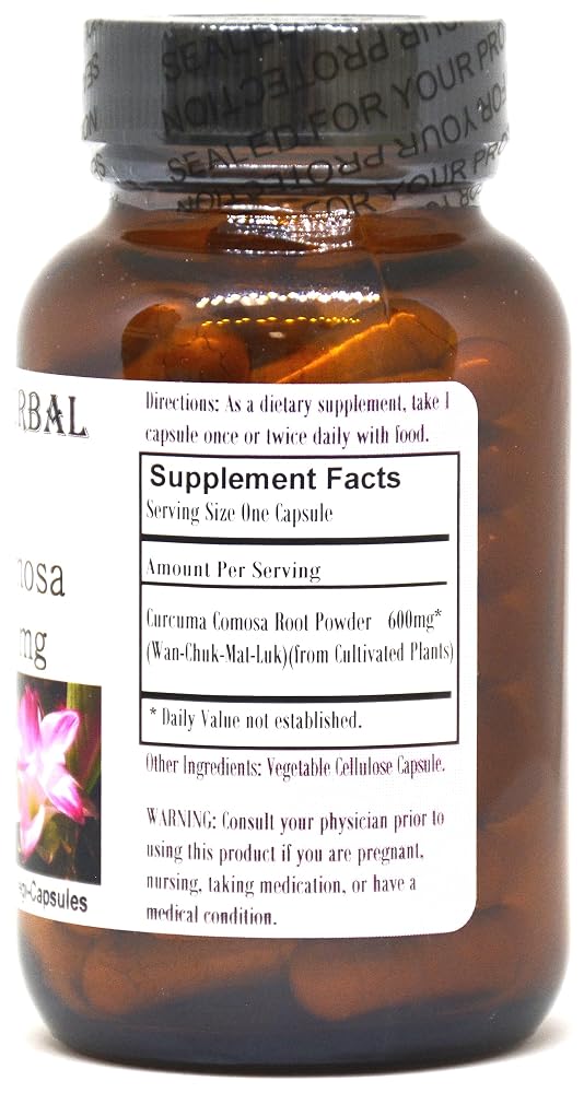 Barlowe's Herbal Elixirs Curcuma Comosa 600mg - 60 Vegetarian Capsules - image 2