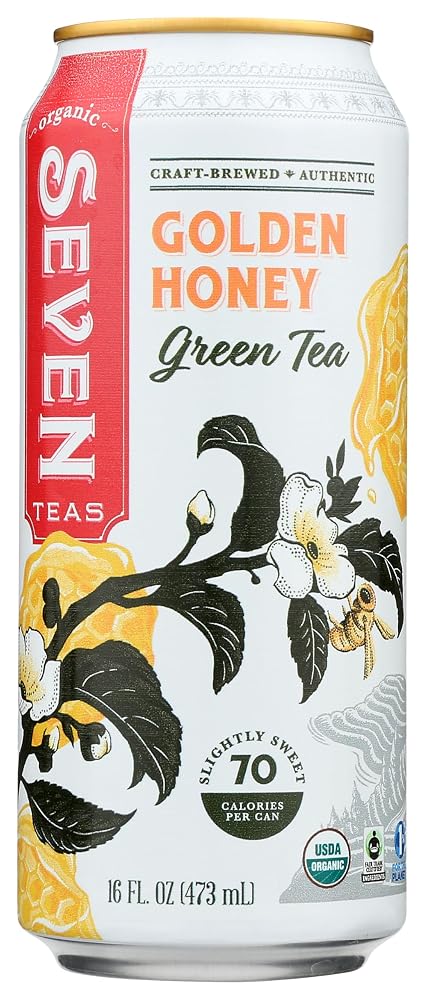 Seven Teas Organic Golden Honey Green Tea - 16 Fl Oz
