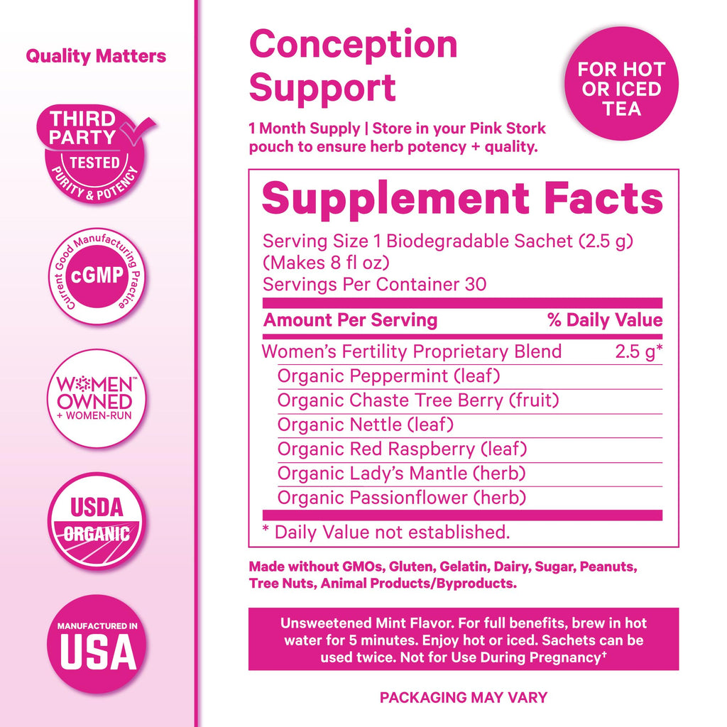 Pink Stork Fertility Bundle for Women - Conception Tea + Prenatal Vitamins - image 6