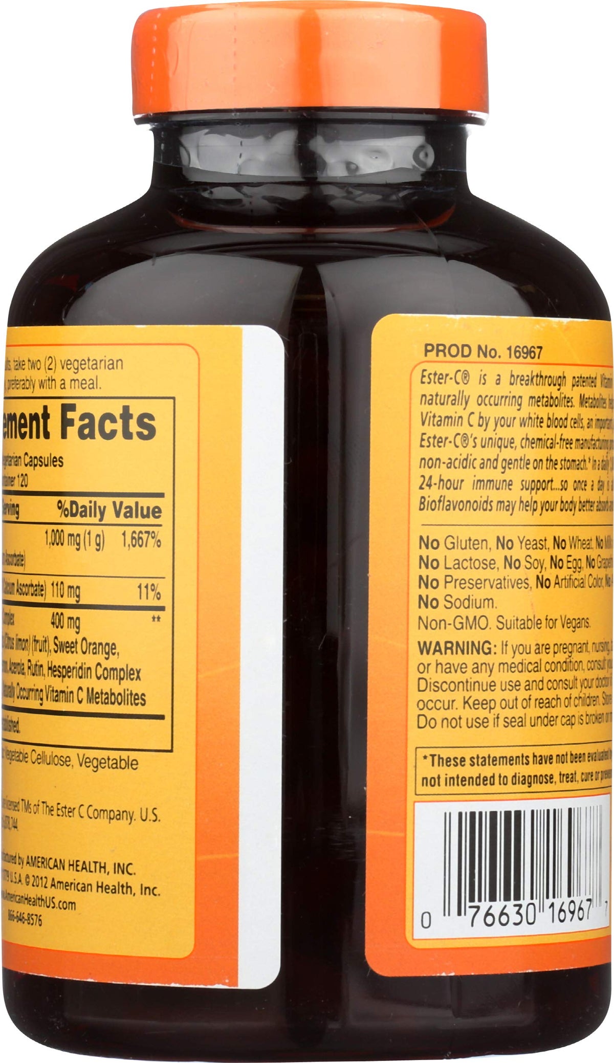American Health Ester-C 500 Vitamin C with Bioflavonoids - 240 Capsules - image 3