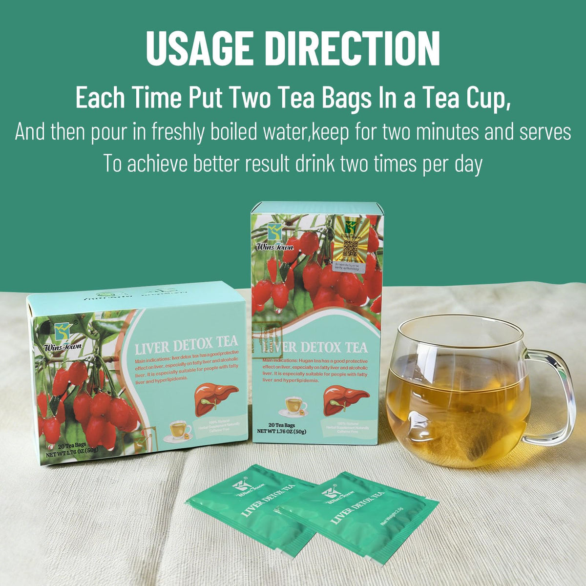 Wins Town Liver Detox Tea - 20 Teabags - image 5