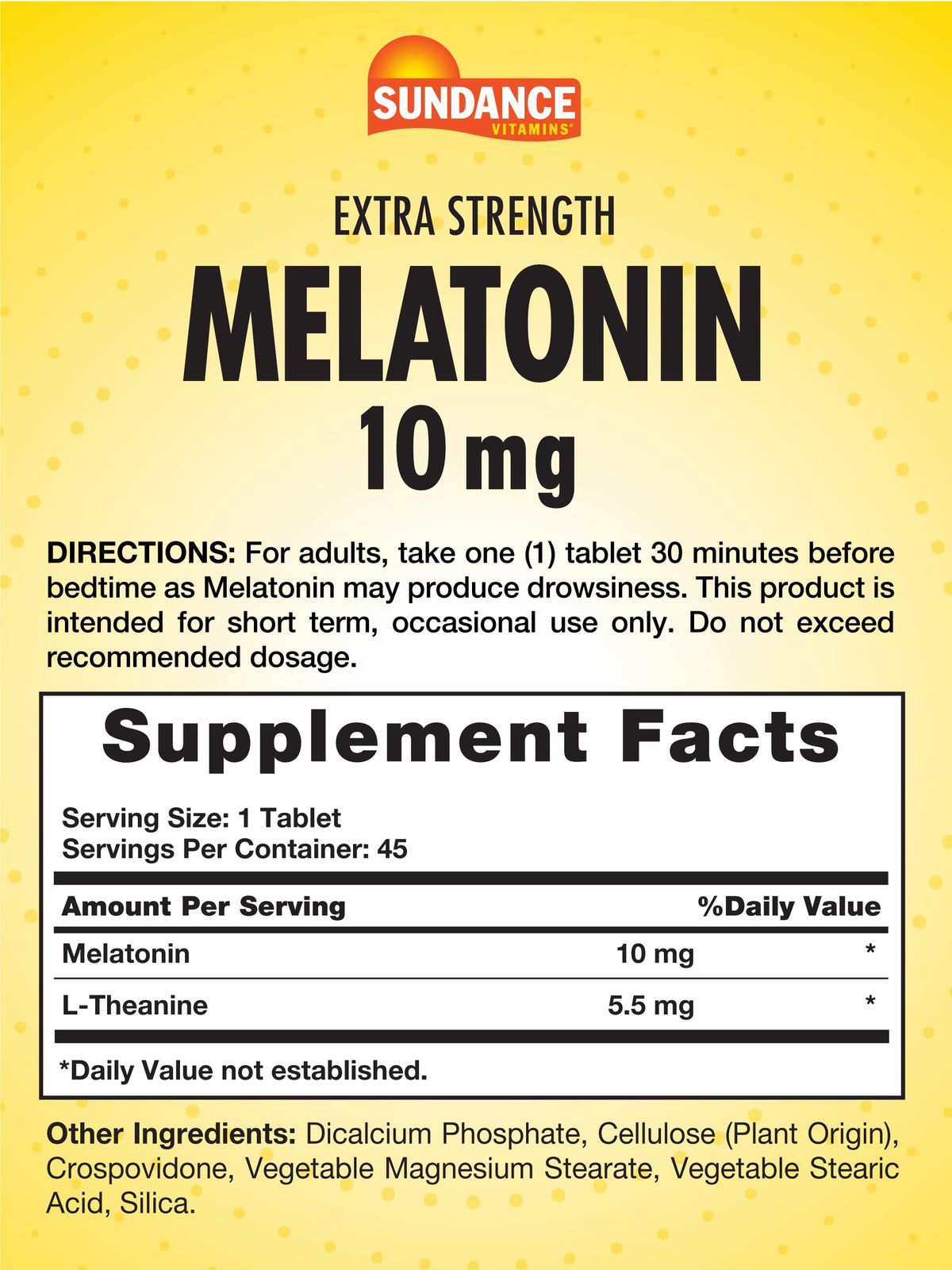 Sundance Melatonin 10mg Extra Strength Tablets - 45 Count - image 2