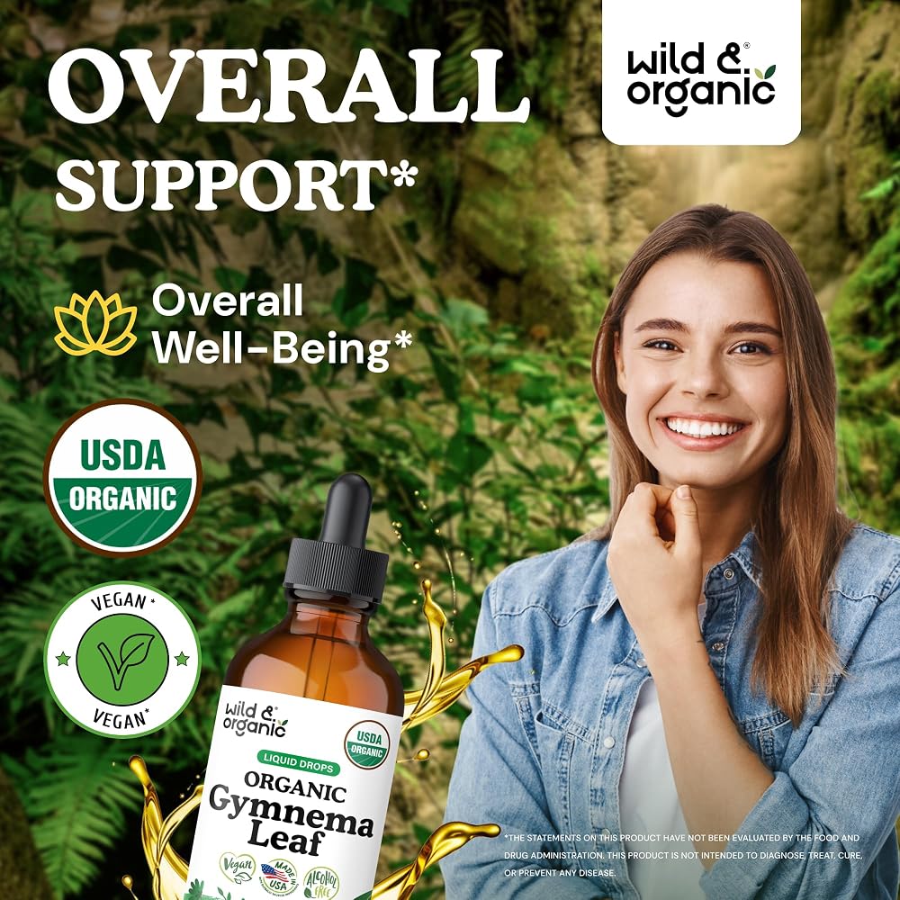Wild & Organic Gymnema Sylvestre Liquid Extract - Organic Gymnema