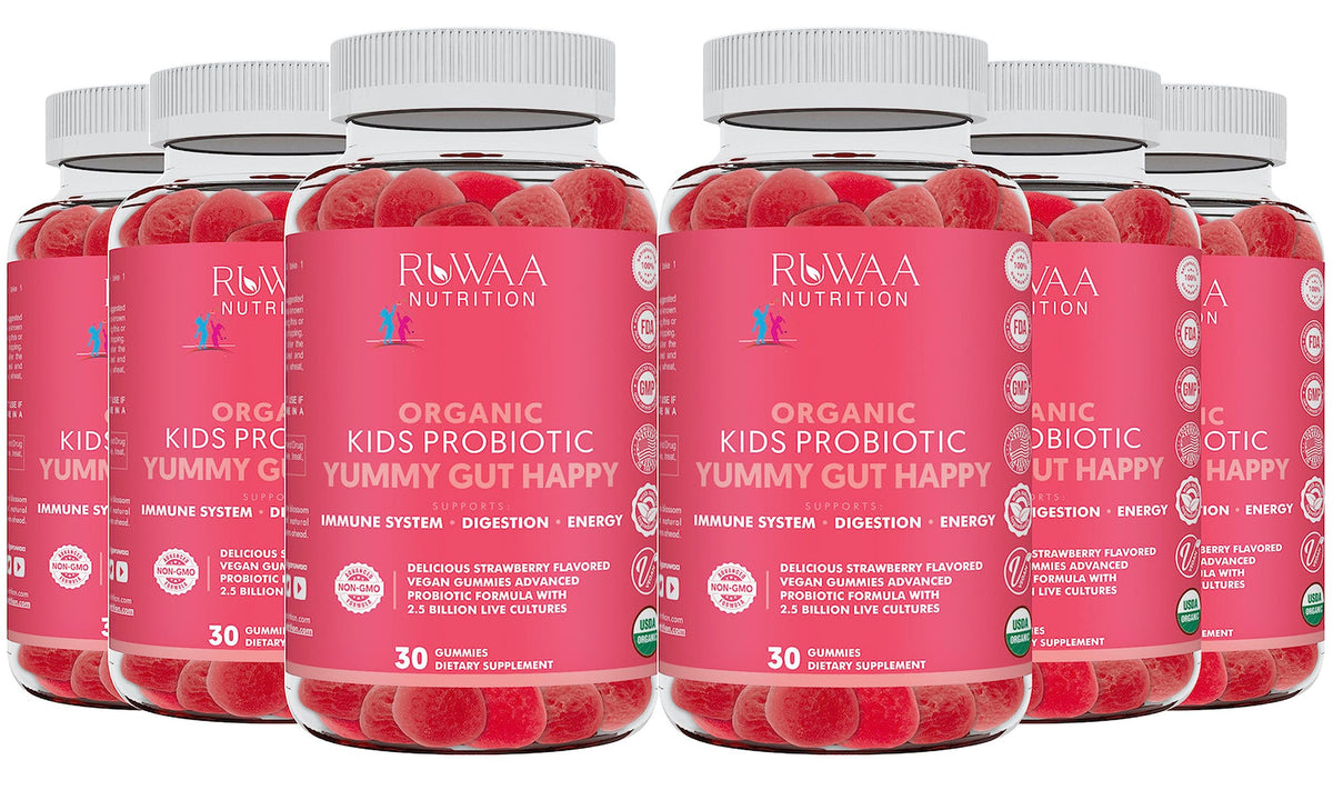RUWAA NUTRITION Probiotics for Kids. Yummy Gut Happy Organic