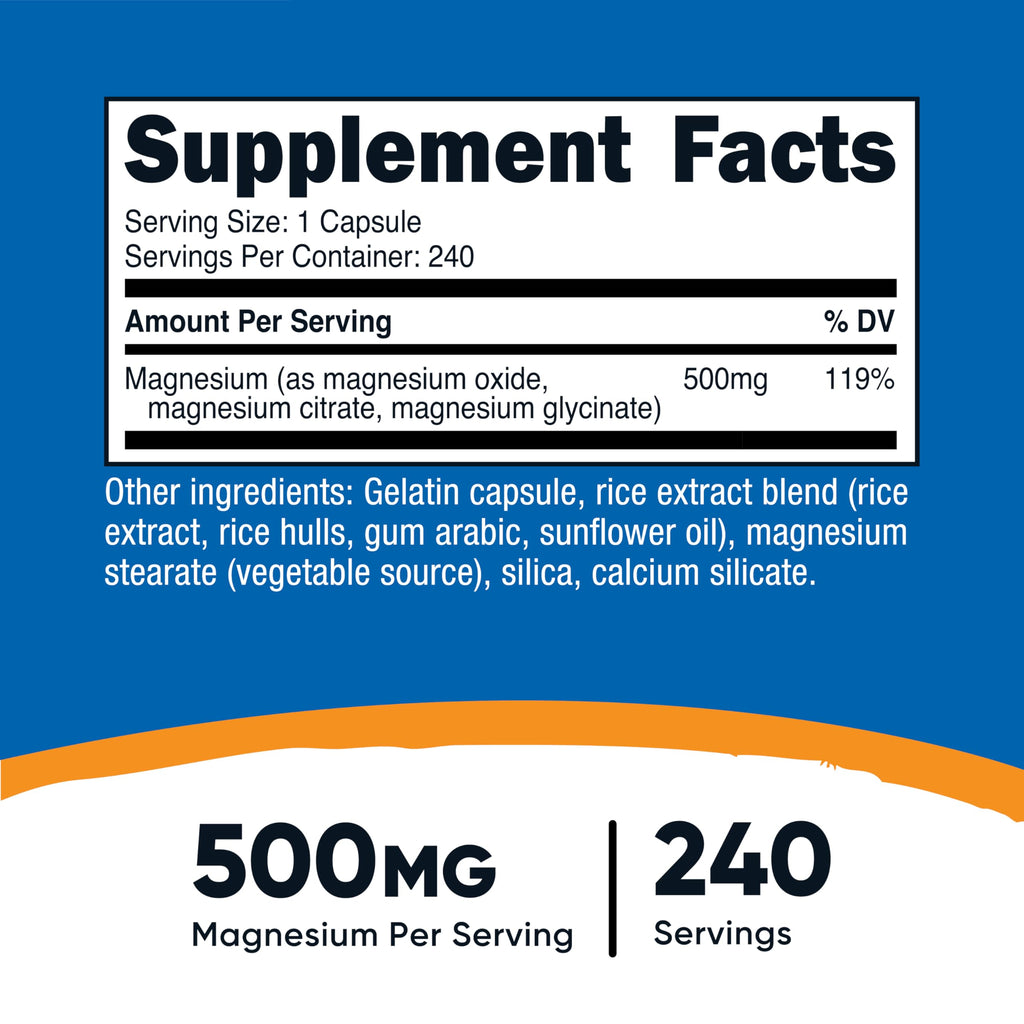 Nutricost Magnesium Complex Extra Strength 500mg - 240 Capsules - image 2