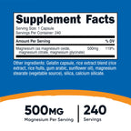 Nutricost Magnesium Complex Extra Strength 500mg - 240 Capsules - image 2