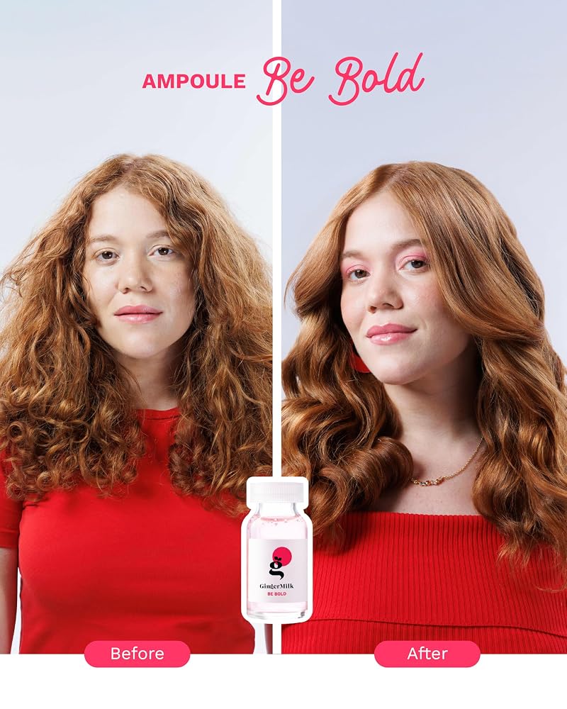 Ginger Milk Hair Ampoules with Hyaluronic Acid for Dry, Damaged Hair