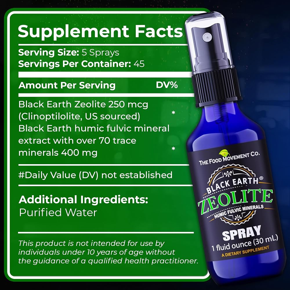THE FOOD MOVEMENT CO. Black Earth Zeolite with Humic Fulvic Acids