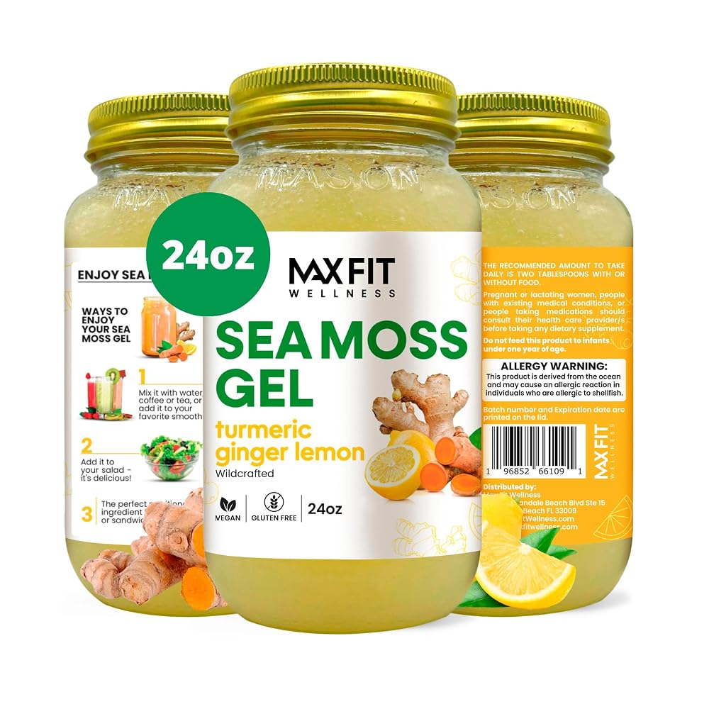 MAX FIT Sea Moss Gel - Pure Wild Crafted Irish Seaweed Moss 24oz