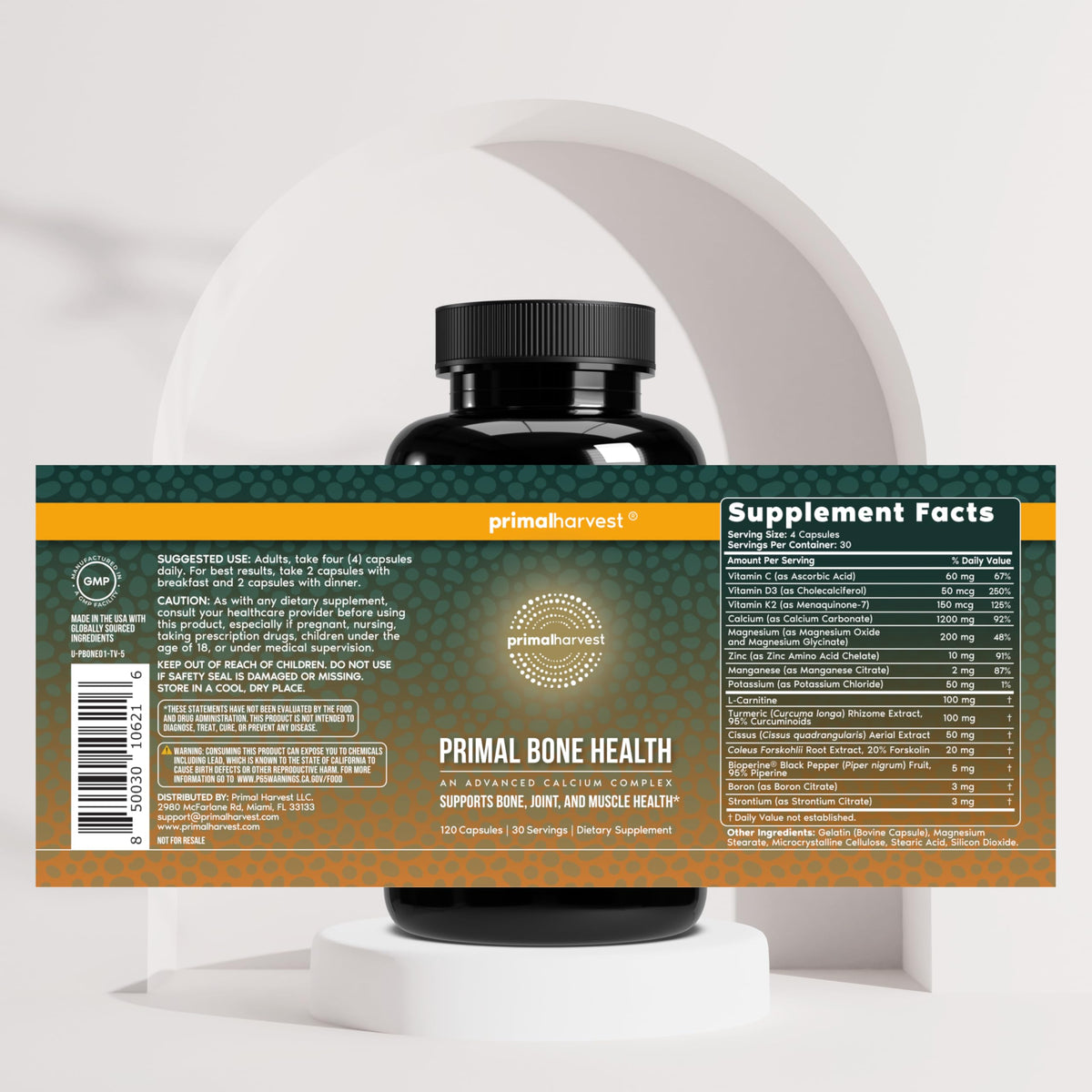 Primal Harvest Bone Health - Daily Supplement