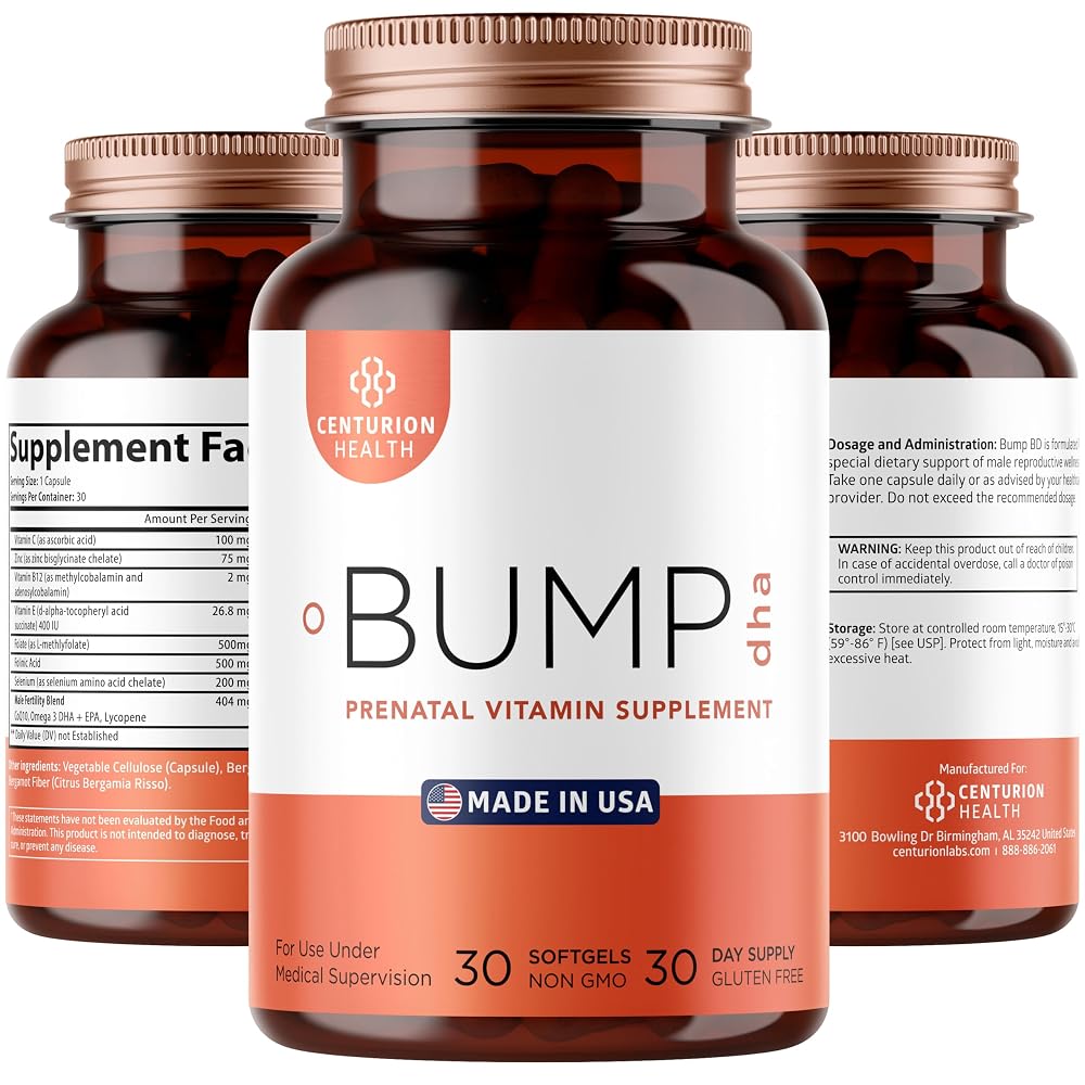 Centurion Health Premium Prenatal Vitamins with DHA - 30 Softgels