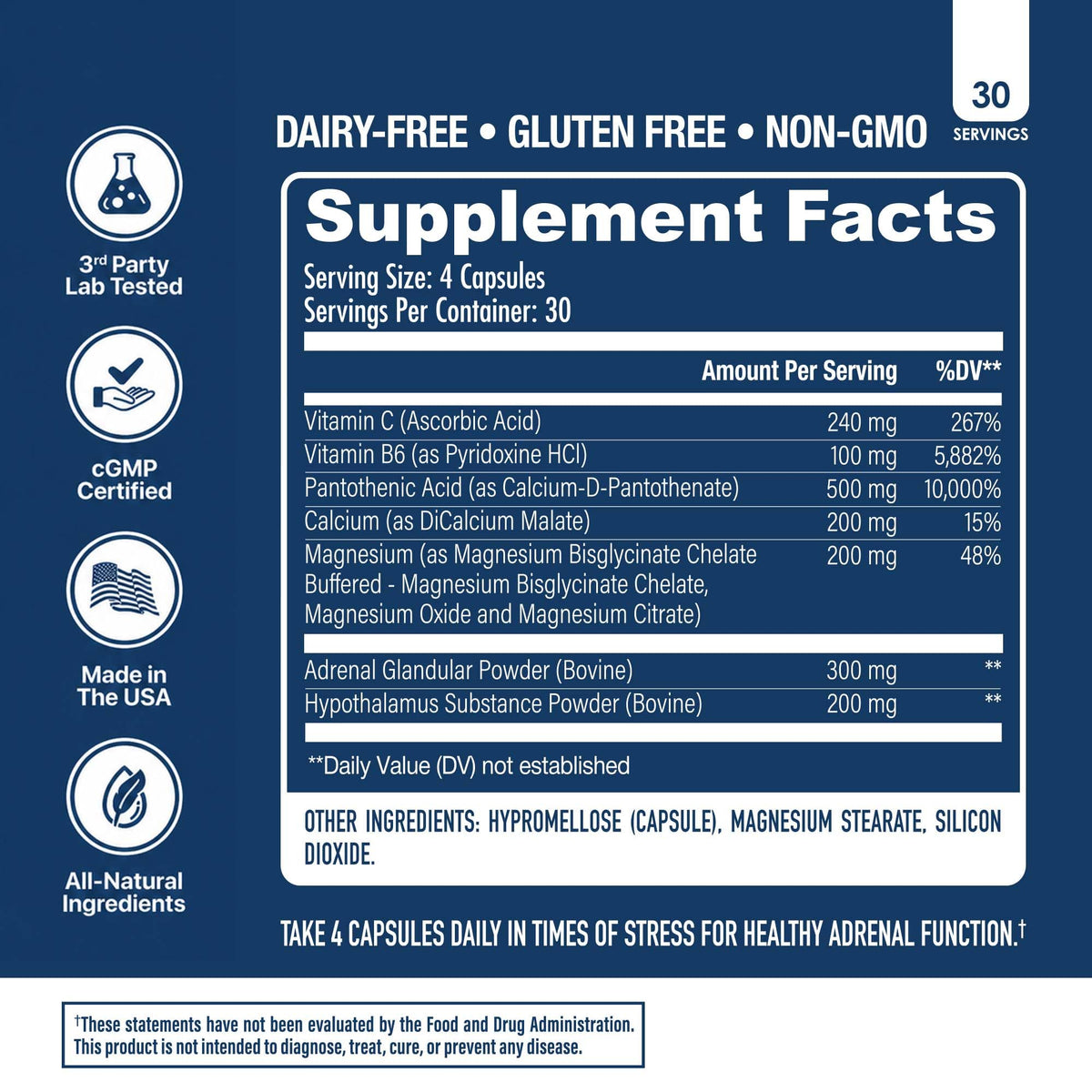 NuEthix Formulations Adrena-Health Adrenal Support - 120 Capsules - image 4