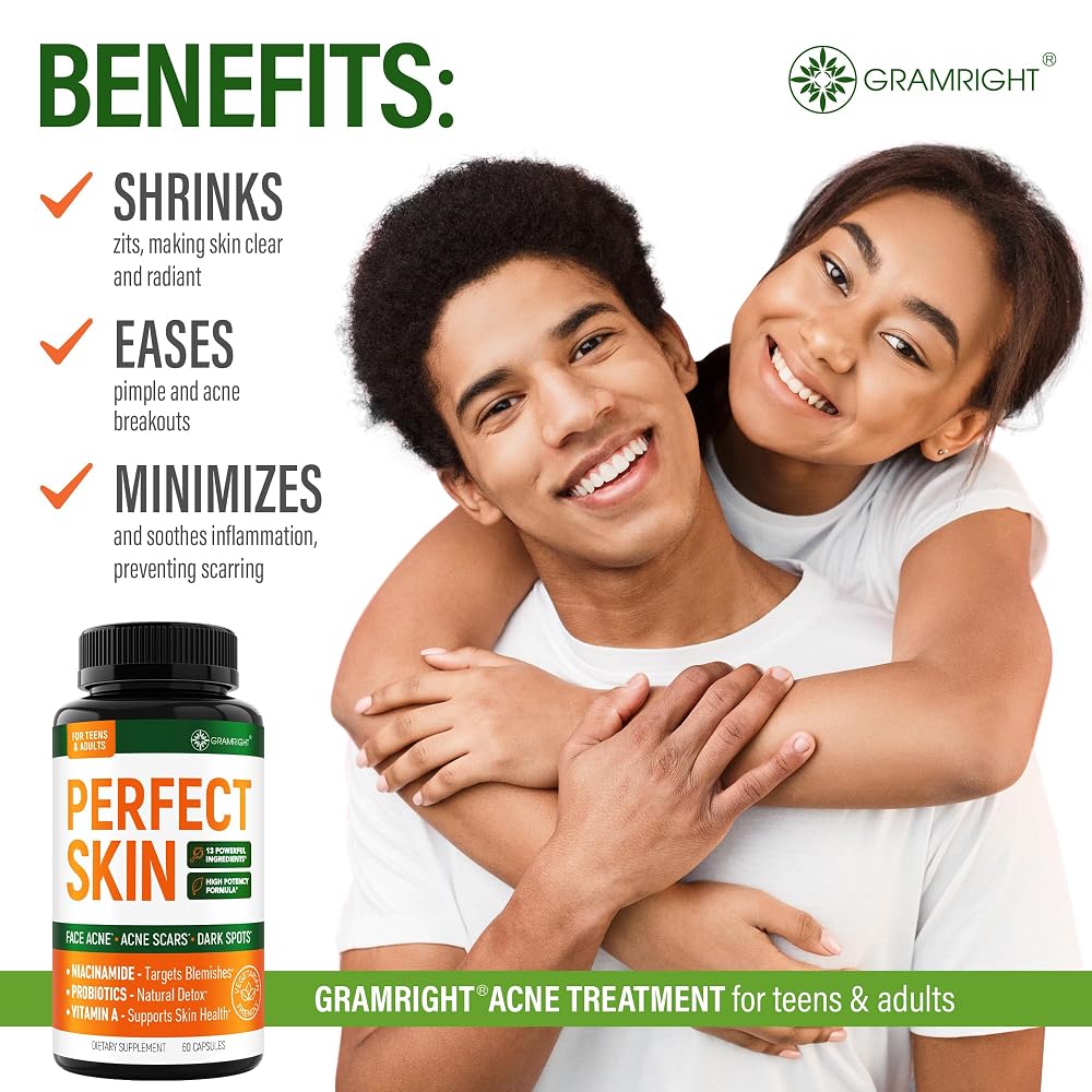 GRAMRIGHT Perfect Skin Pills Clear Skin Supplement - 60 Capsules - image 5