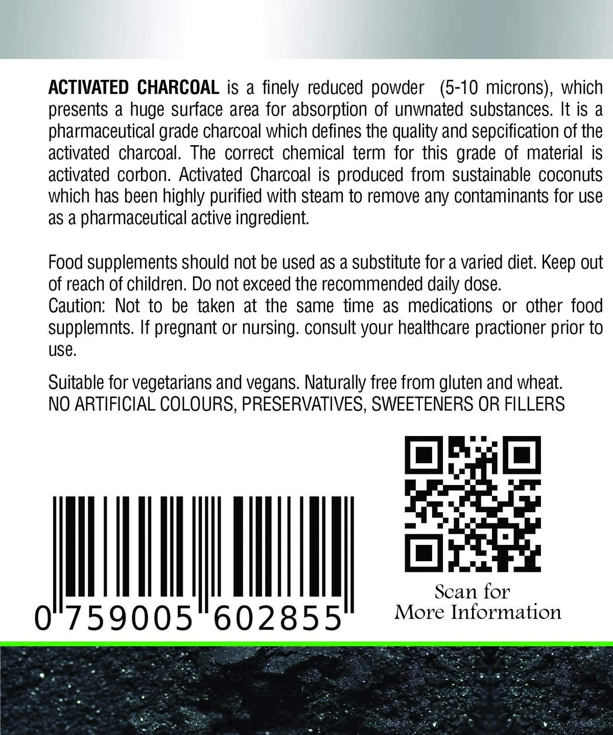 NutreeVit 100% Organic Highly Absorbent - Activated Charcoal