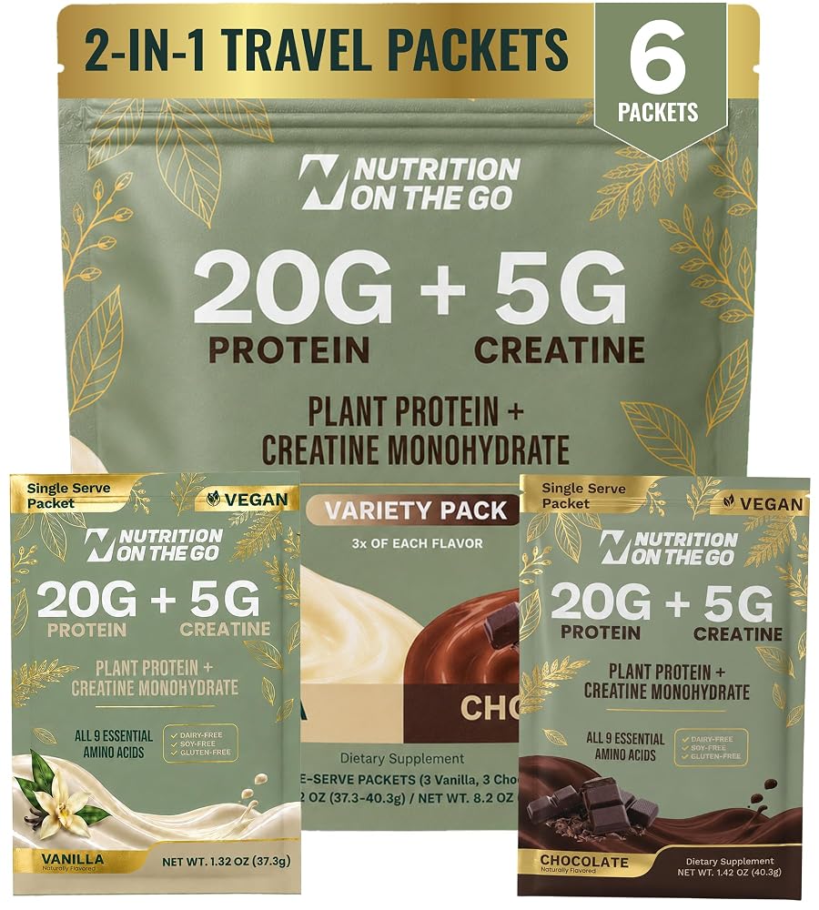 Nutrition On The Go 2-in-1 Vegan Protein + Creatine Travel Packets