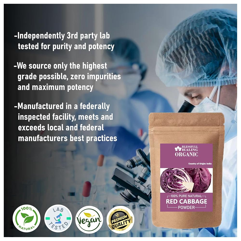 Blessfull Healing Organic Red Cabbage Powder 100% Pure Natural 200