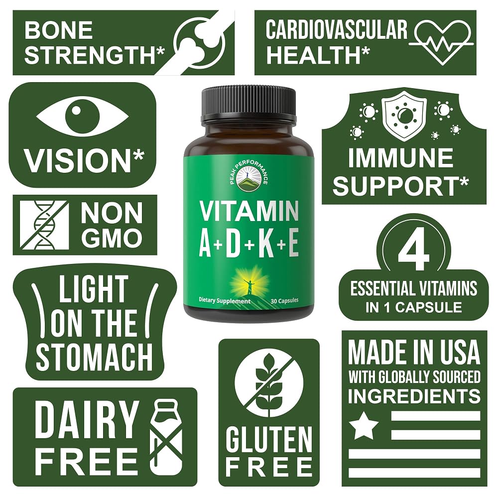 Peak Performance Vitamins D 5000 IU + A + K + E - 30 Capsules - image 7