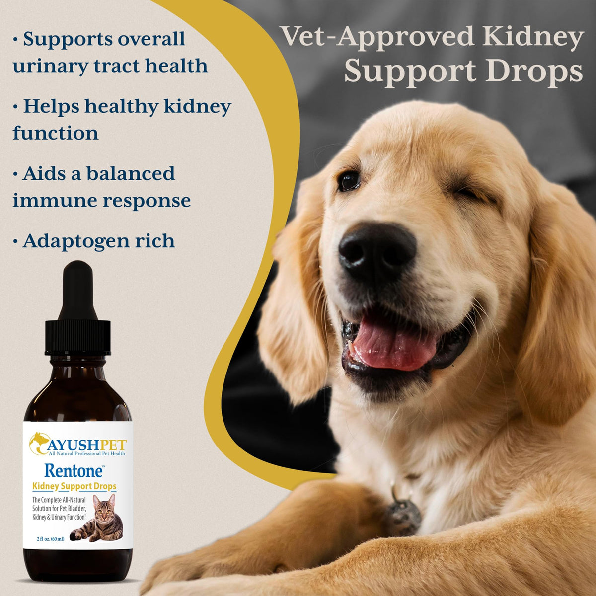 Ayush Herbs Pet Rentone Kidney Support for Dogs & Cats - 2 fl oz - image 2