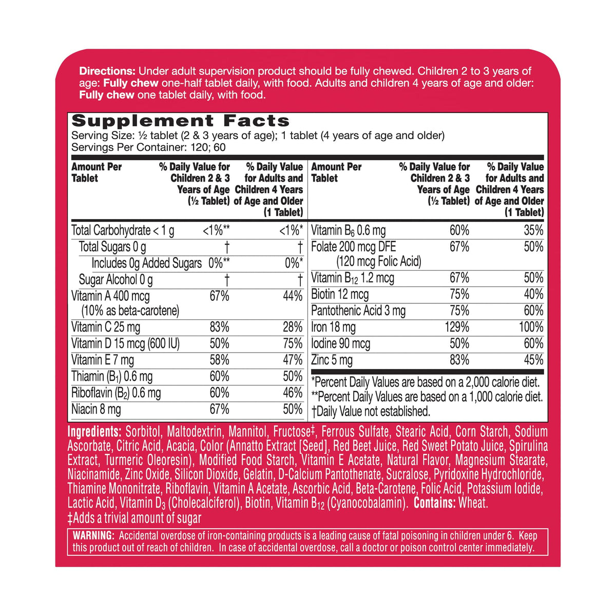 Flintstones Children's Multivitamin Plus Iron Chewable Tablets - 180 Count - image 2