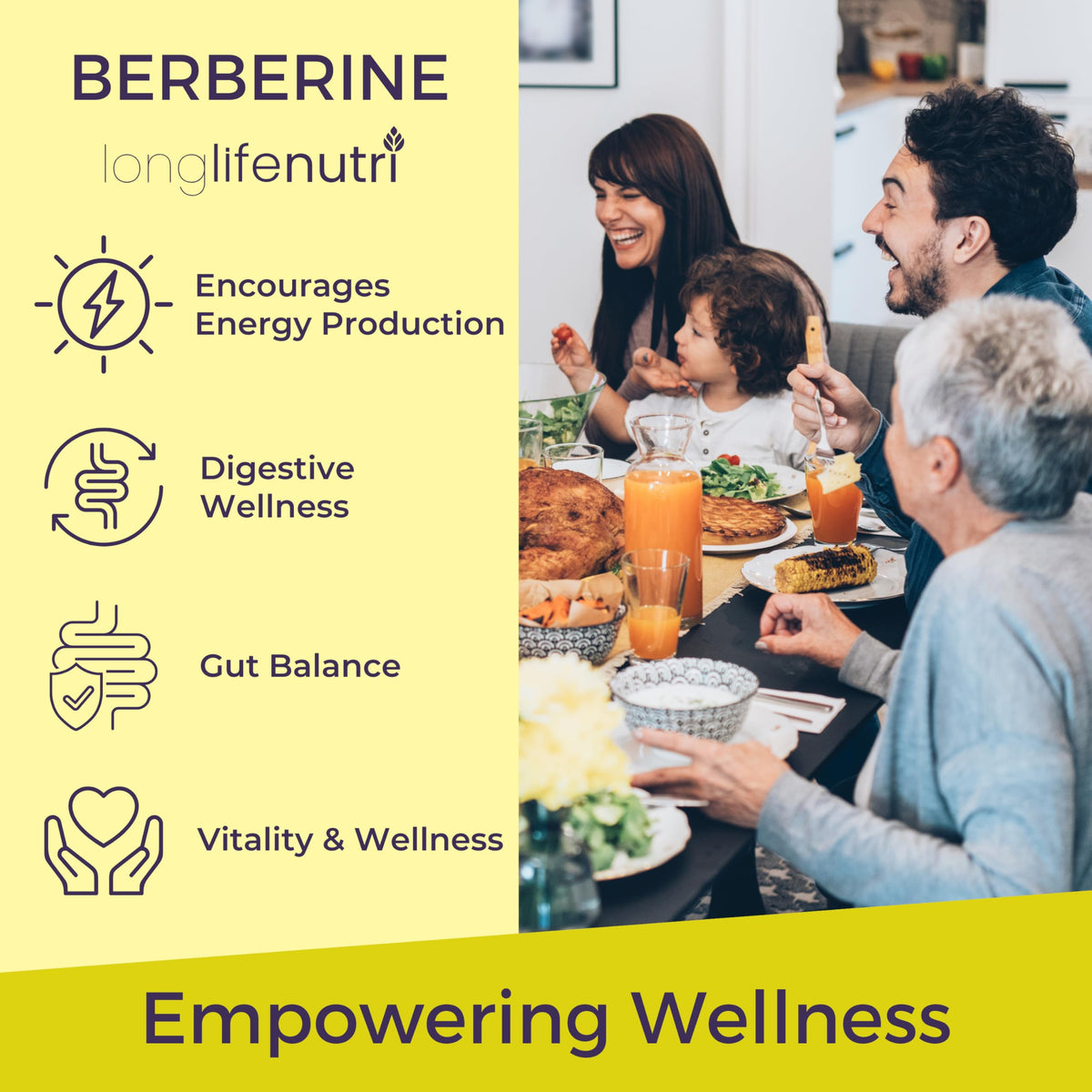 LongLifeNutri Berberine 500mg HCL Extract - 180 Vegetarian Capsules - image 4