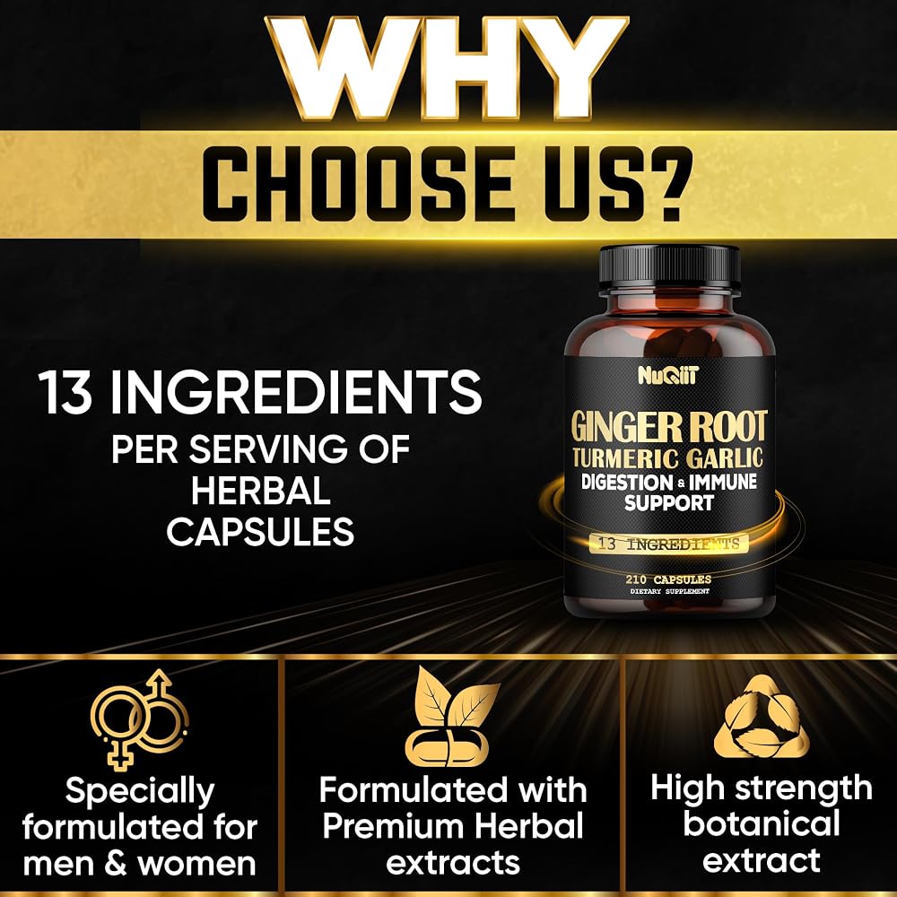 NUQIIT Ginger Supplements with Turmeric Curcumin - 210 Capsules - image 4