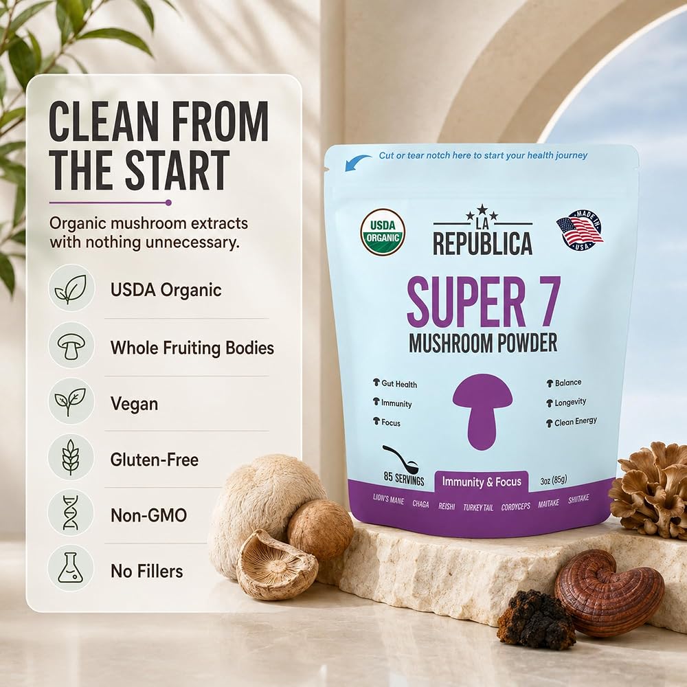 LRLA Superfoods Super 7 Mushroom Powder Blend - 3 oz - image 7