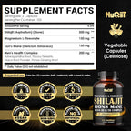 NUQIIT 1000mg Magnesium L-Threonate with Lions Mane, Shilajit Capsules