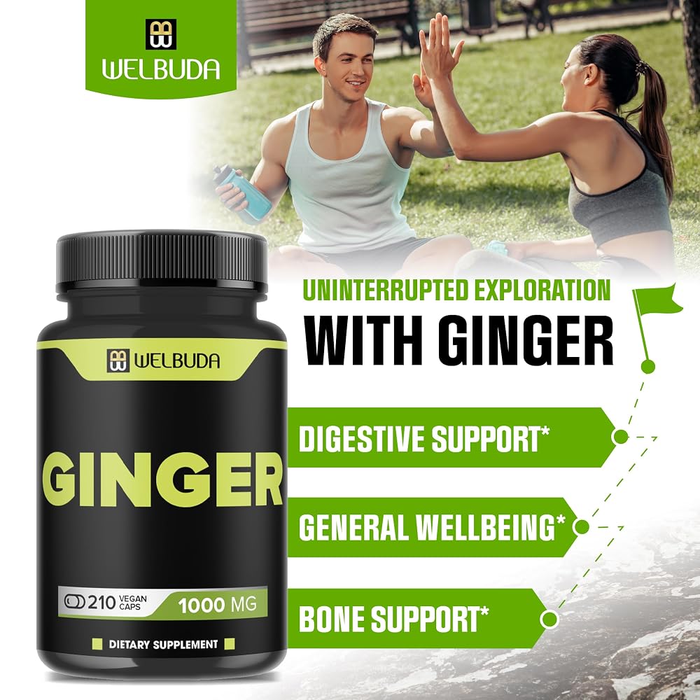 WELBUDA Ginger 1000mg Supplement with Berberine & Elderberry - 210 Capsules - image 3