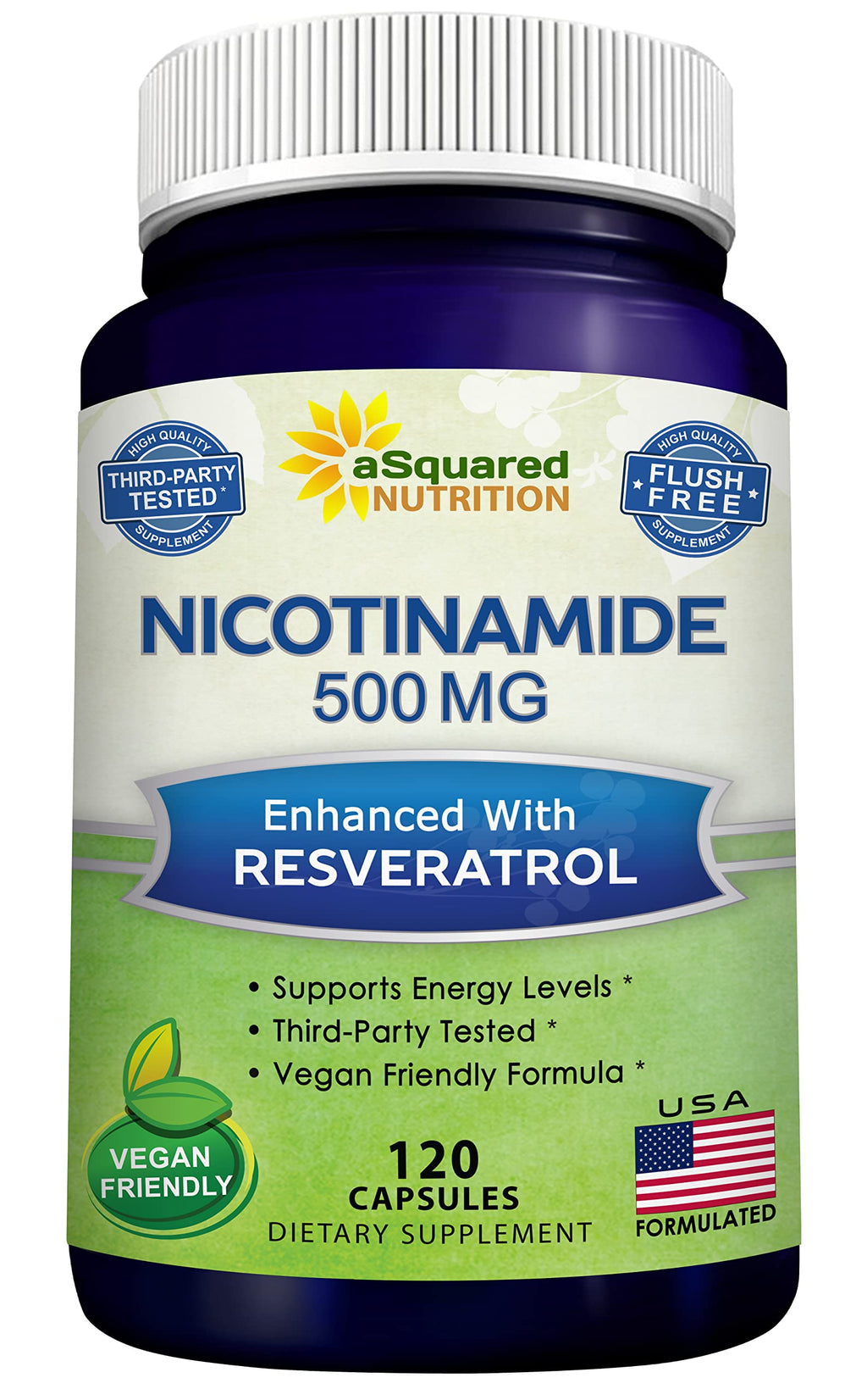 aSquared Nutrition Nicotinamide with Resveratrol - 120 Capsules