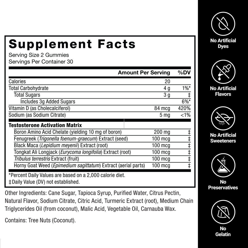 Force Factor Test X180 Gummies Testosterone Booster for Men