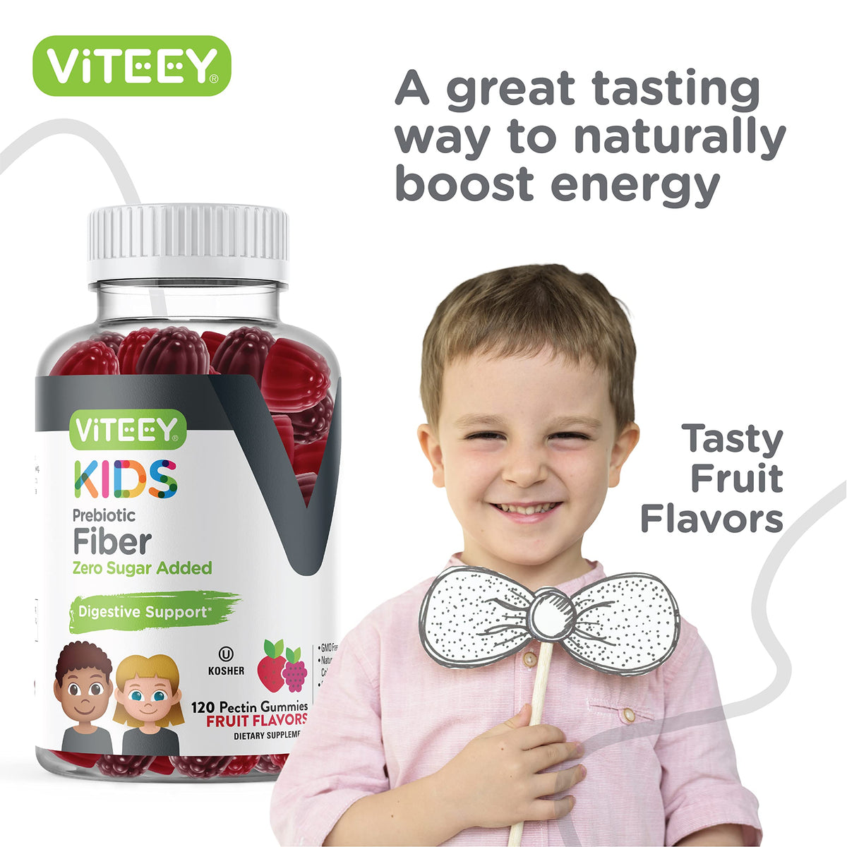 Viteey Prebiotic Kids Fiber 4g Gummies - 120 Count - image 6