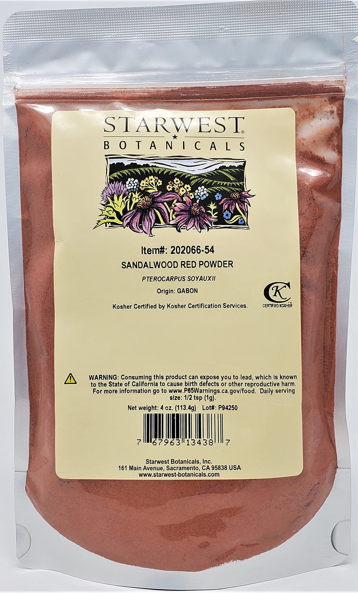 Starwest Botanicals Red Sandalwood Powder - 4 Ounces