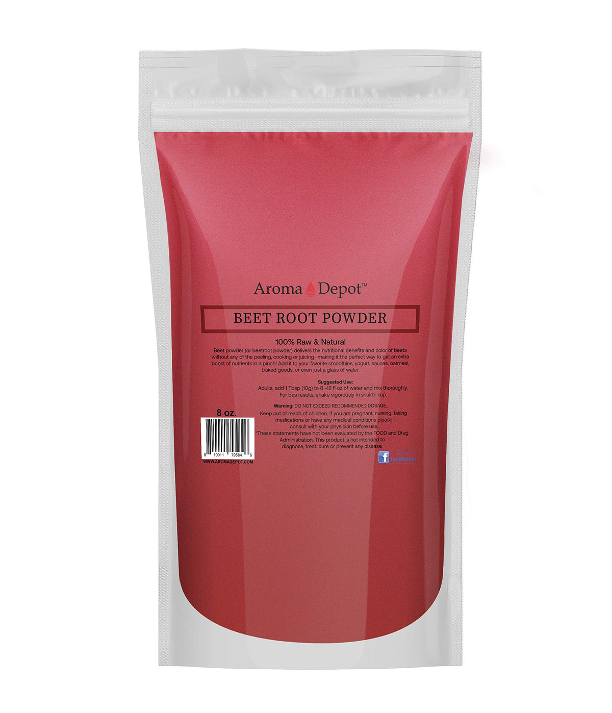 Aroma Depot Beet Root Powder Raw & Non-GMO - 8 oz.