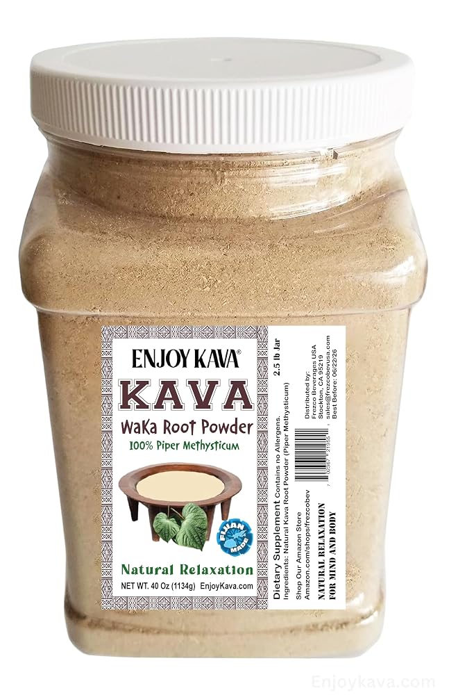 Enjoy Kava Waka Powder Noble Kava Root - 2.5 LB Jar