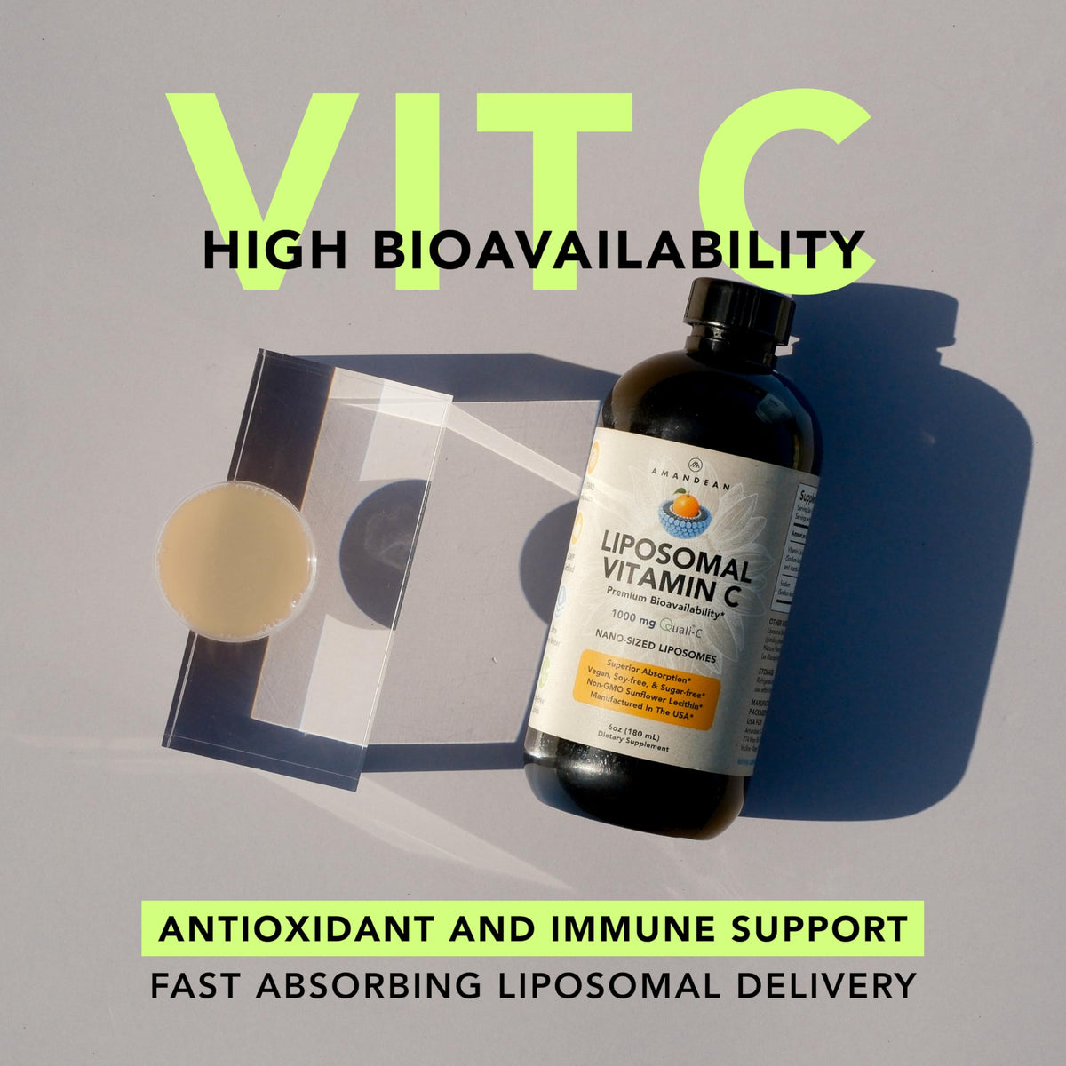 AMANDEAN Liposomal Vitamin C 1000mg Liquid - 6 Fl Oz - image 2