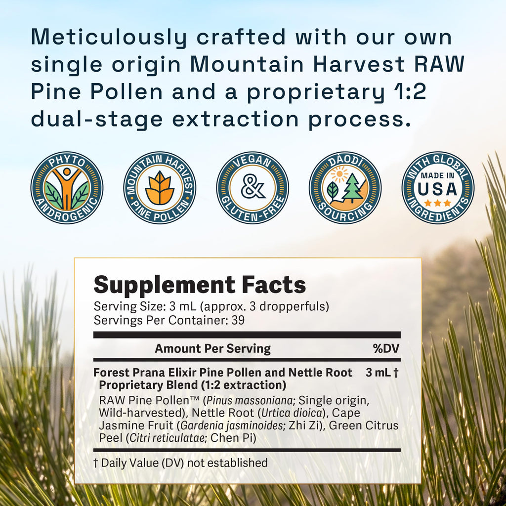 RAW Forest Foods Forest Prana Elixir Pine Pollen and Nettle Root