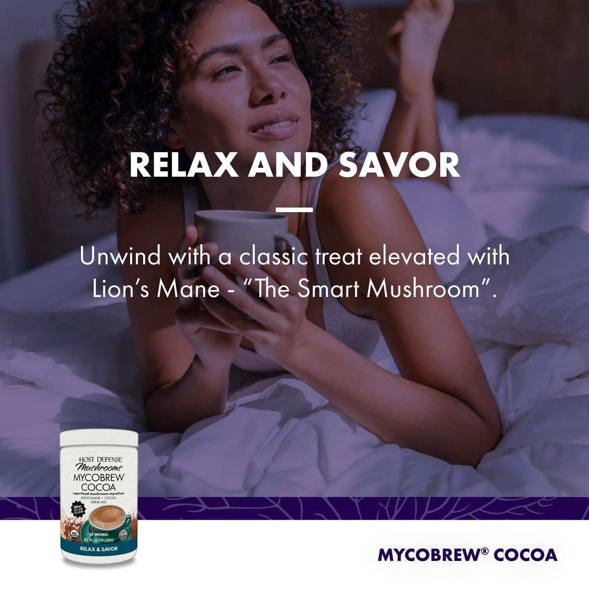 Host Defense MycoBrew Cocoa - Cocoa Drink Mix Includes Lion's Mane