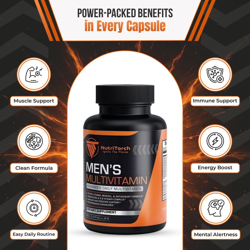 NutriTorch Multivitamin for Men with Vitamins A, C & D - 60 Capsules - image 2