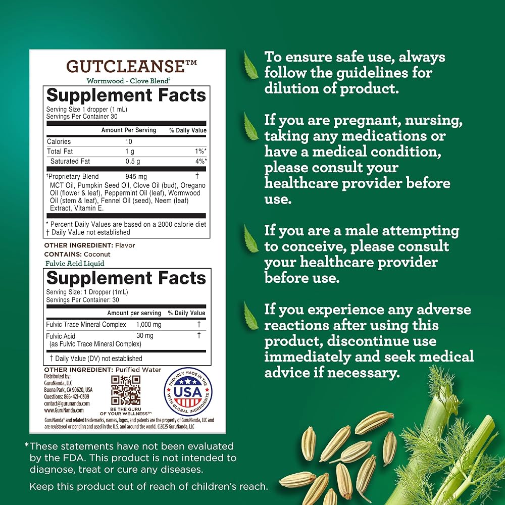 GuruNanda Gutcleanse 2-Step Kit Digestive Supplement - 2 Fl Oz - image 8