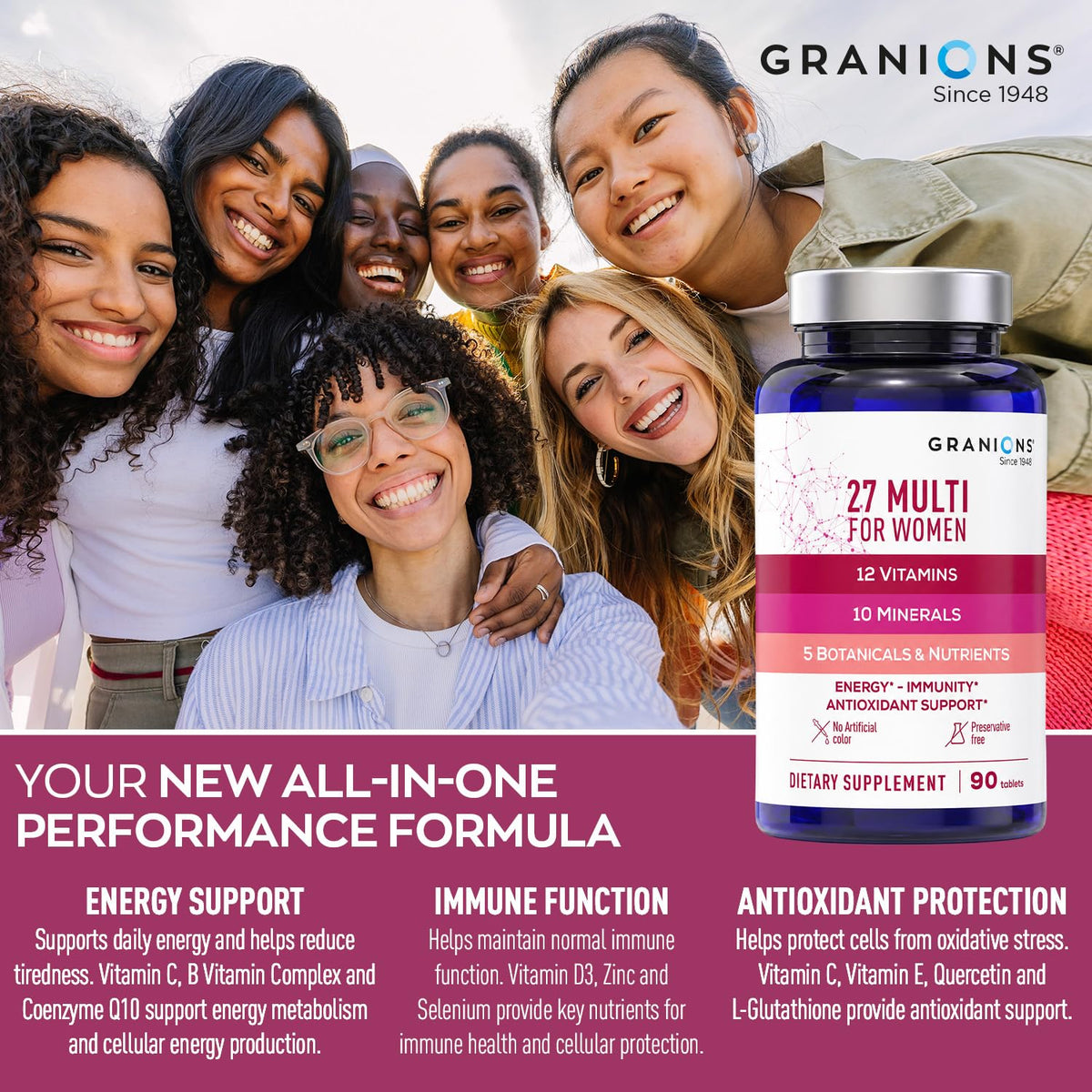 Granions 27 in 1 Women's Multivitamin Complex - 90 Tablets - image 3