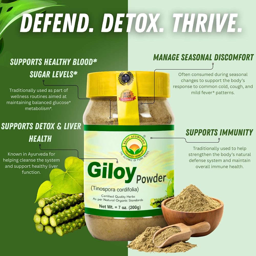 BASIC AYURVEDA Giloy Powder for Immunity & Energy - 200g - image 5