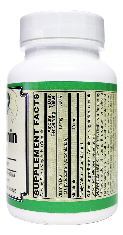 AlchePharma Melatonin 10 mg Vegetable Capsules - 60 Count - image 3