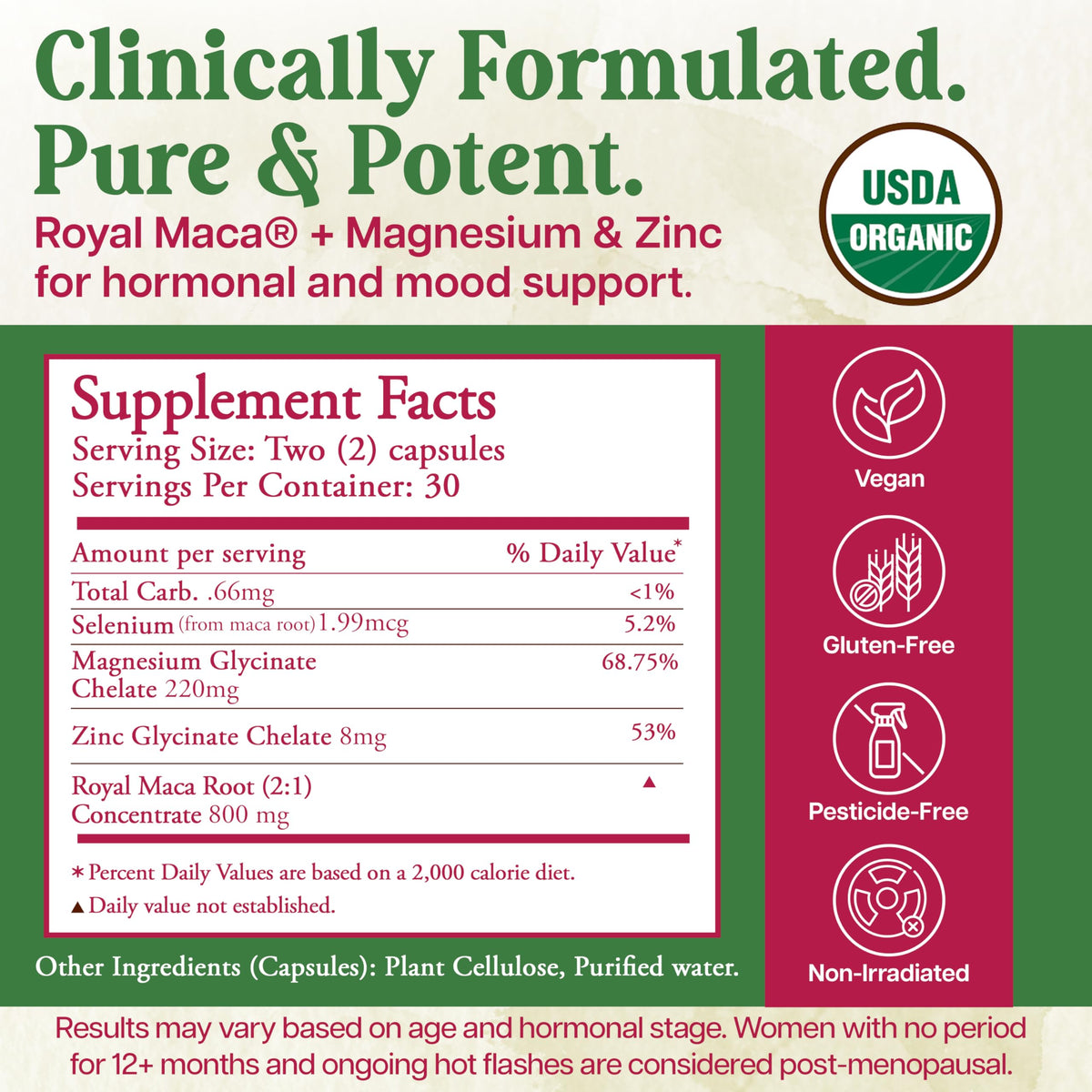 Whole World Botanicals Royal Maca for Peri-Menopause - 60 Vegetarian Capsules - image 3